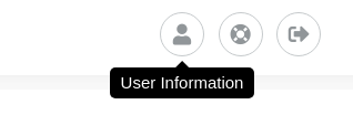 Select the user information icon to view billing contact