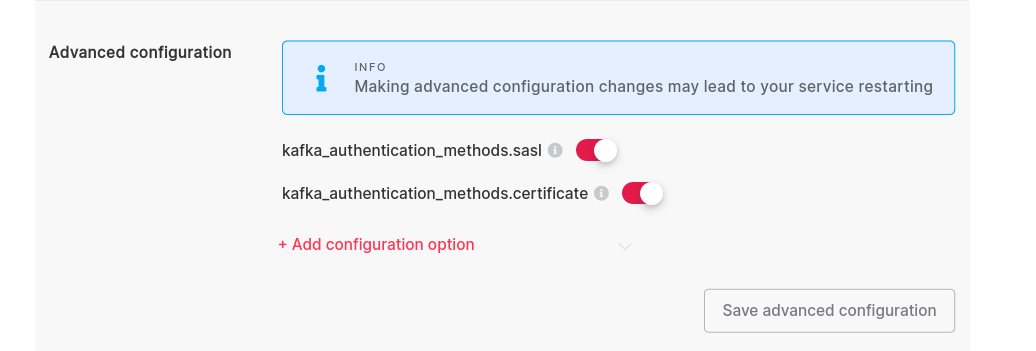 Enable SASL authentication for Apache Kafka