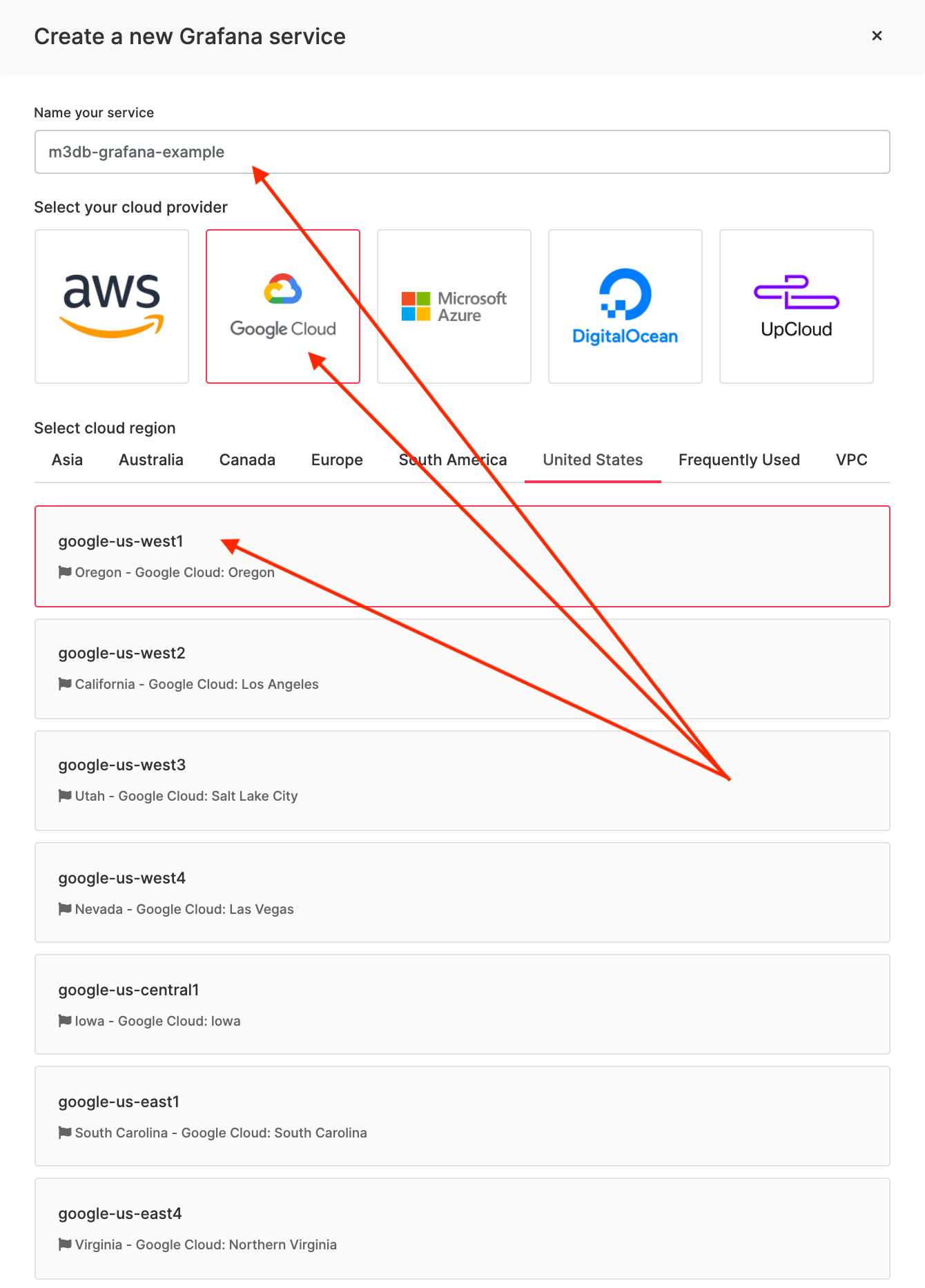 M3 create new Grafana Integration