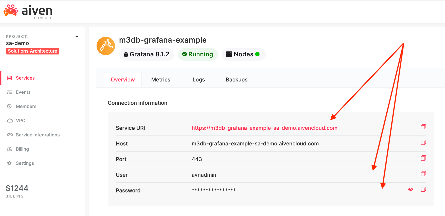 Grafana Service Login