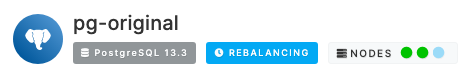 Image showing a PostgreSQL cluster in ``REBALANCING`` state