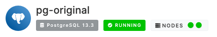 Image showing a PostgreSQL cluster in ``RUNNING`` state